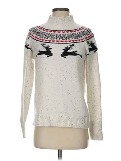 Pre-owned Ann Taylor Loft Pullover Sweater In White