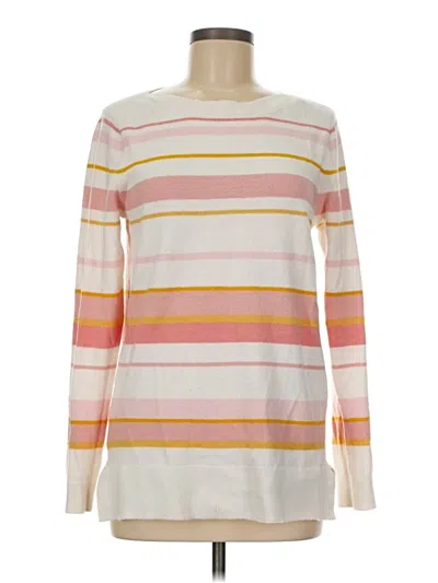 Pre-owned Ann Taylor Loft Pullover Sweater In White
