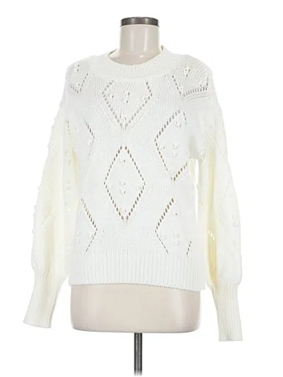 Pre-owned Ann Taylor Loft Pullover Sweater In White