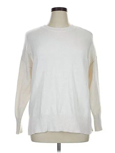 Pre-owned Ann Taylor Loft Pullover Sweater In White
