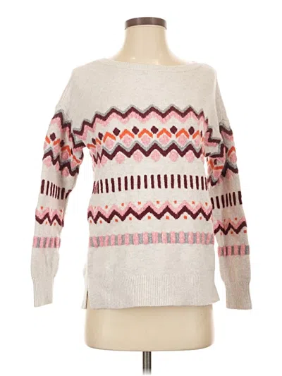 Pre-owned Ann Taylor Loft Pullover Sweater In White