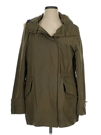 Pre-owned Ann Taylor Loft Raincoat In Green