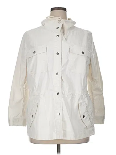 Pre-owned Ann Taylor Loft Raincoat In White