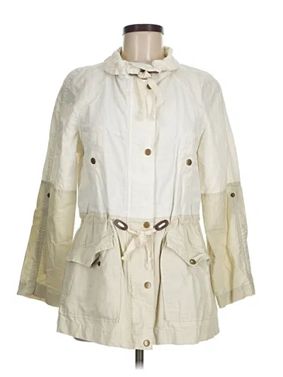 Pre-owned Ann Taylor Loft Raincoat In White