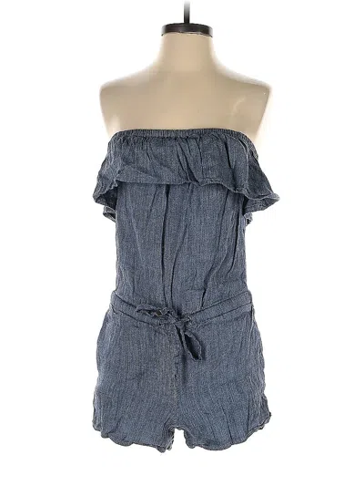 Pre-owned Ann Taylor Loft Romper In Blue