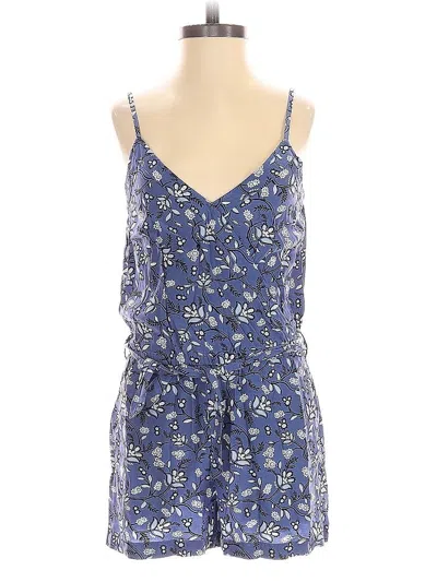 Pre-owned Ann Taylor Loft Romper In Blue