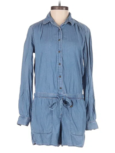 Pre-owned Ann Taylor Loft Romper In Blue