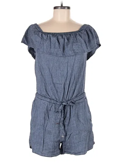 Pre-owned Ann Taylor Loft Romper In Blue
