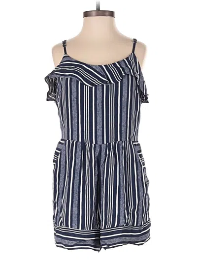 Pre-owned Ann Taylor Loft Romper In Blue