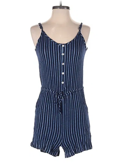 Pre-owned Ann Taylor Loft Romper In Blue