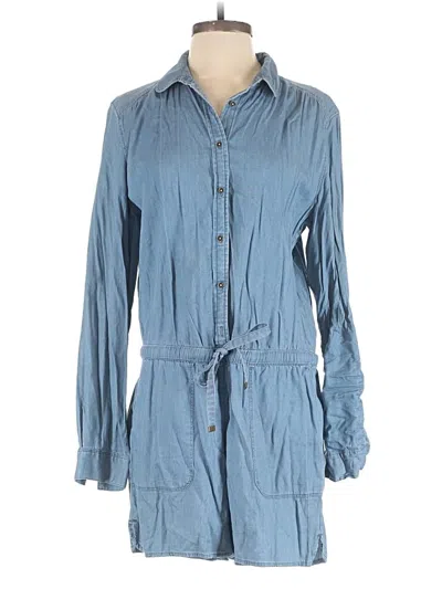 Pre-owned Ann Taylor Loft Romper In Blue