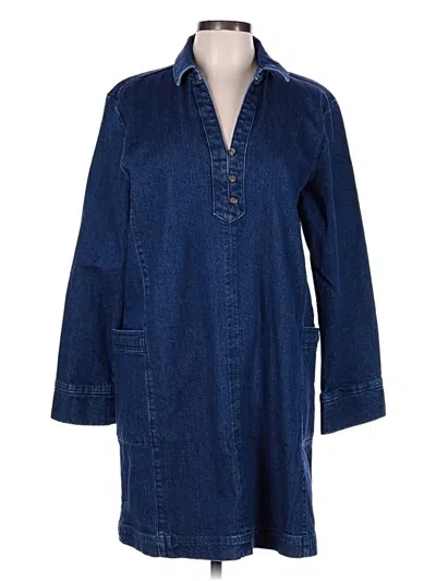 Pre-owned Ann Taylor Loft Romper In Blue