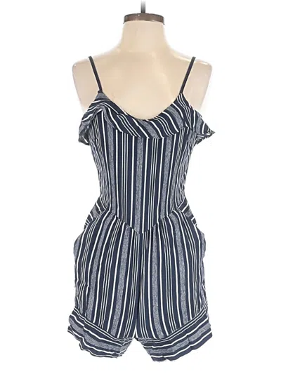 Pre-owned Ann Taylor Loft Romper In Blue