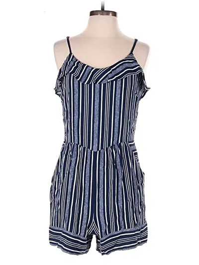 Pre-owned Ann Taylor Loft Romper In Blue