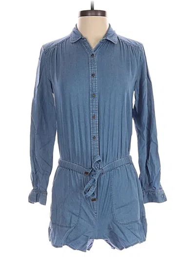 Pre-owned Ann Taylor Loft Romper In Blue