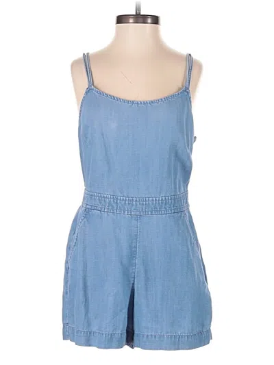 Pre-owned Ann Taylor Loft Romper In Blue