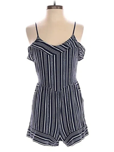 Pre-owned Ann Taylor Loft Romper In Blue