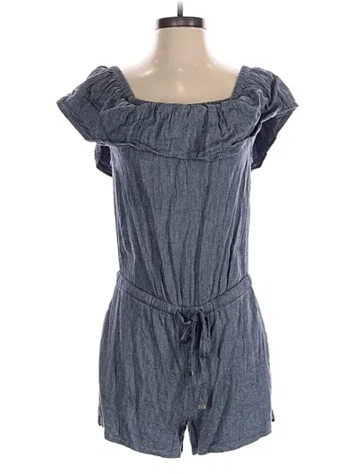 Pre-owned Ann Taylor Loft Romper In Blue