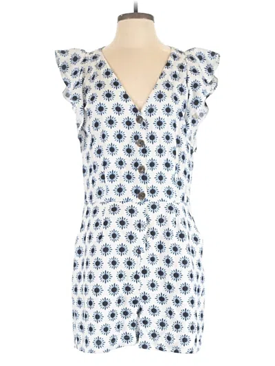 Pre-owned Ann Taylor Loft Romper In Blue