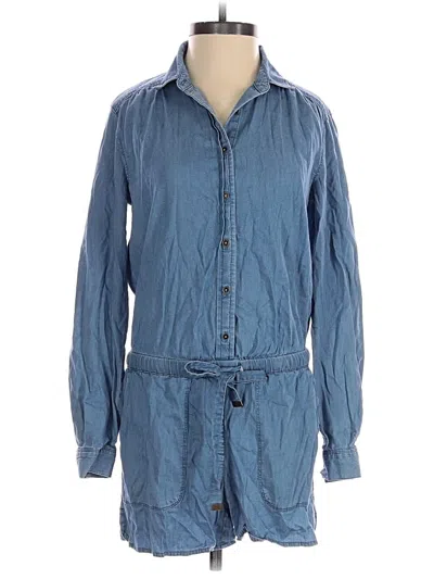 Pre-owned Ann Taylor Loft Romper In Blue