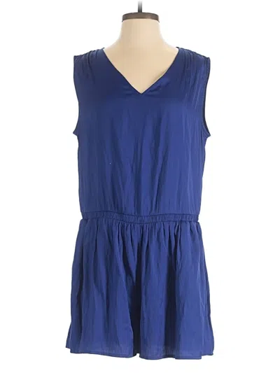 Pre-owned Ann Taylor Loft Romper In Blue