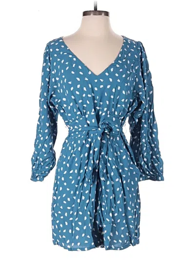 Pre-owned Ann Taylor Loft Romper In Blue