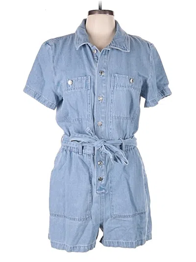 Pre-owned Ann Taylor Loft Romper In Blue