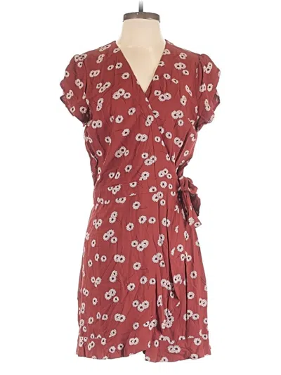 Pre-owned Ann Taylor Loft Romper In Burgundy