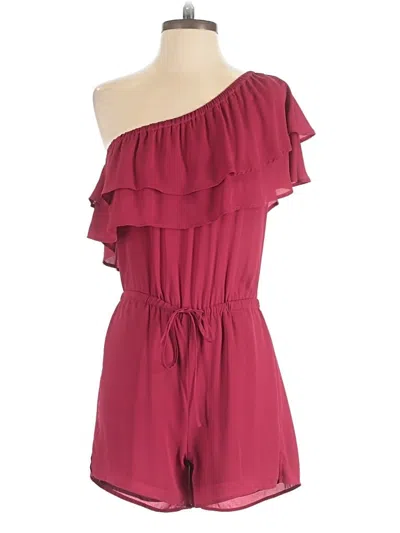 Pre-owned Ann Taylor Loft Romper In Burgundy