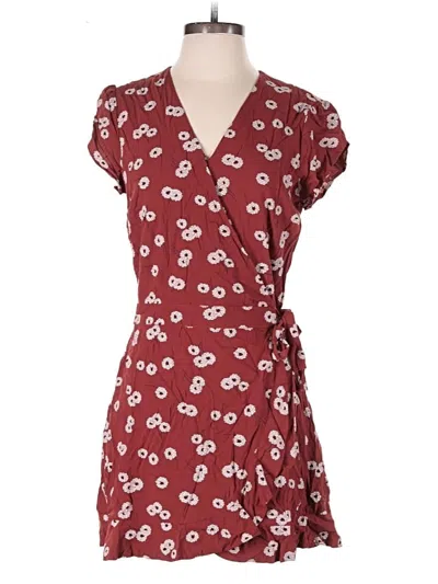Pre-owned Ann Taylor Loft Romper In Burgundy