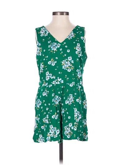 Pre-owned Ann Taylor Loft Romper In Green