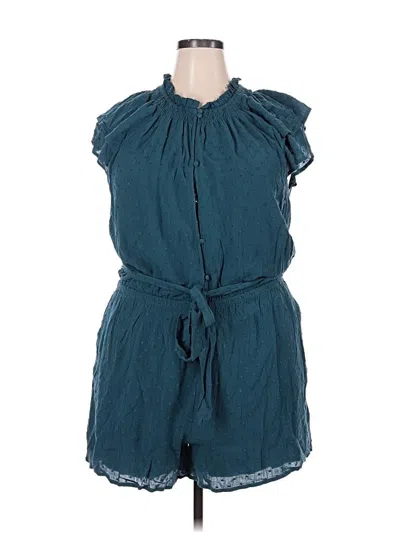 Pre-owned Ann Taylor Loft Romper In Green