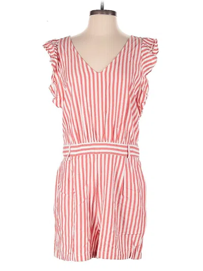 Pre-owned Ann Taylor Loft Romper In Red