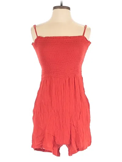 Pre-owned Ann Taylor Loft Romper In Red