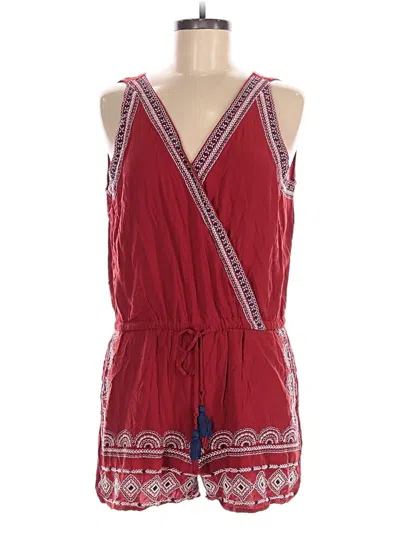 Pre-owned Ann Taylor Loft Romper In Red