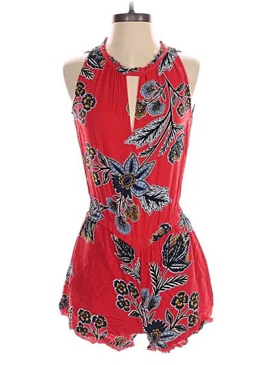 Pre-owned Ann Taylor Loft Romper In Red