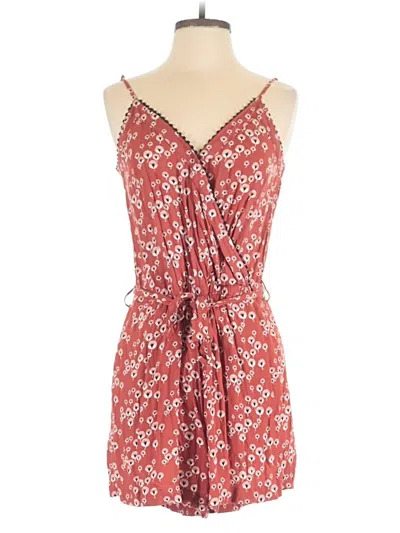 Pre-owned Ann Taylor Loft Romper In Red