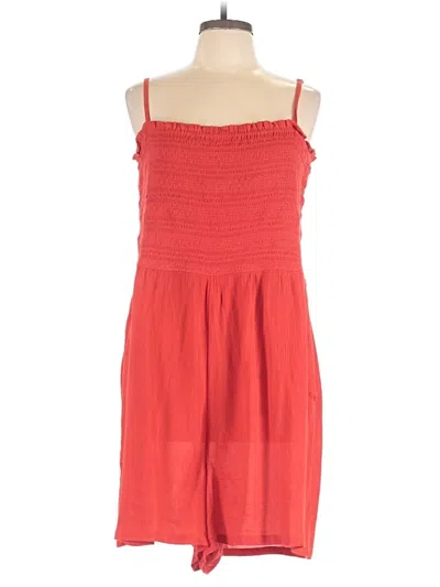 Pre-owned Ann Taylor Loft Romper In Red