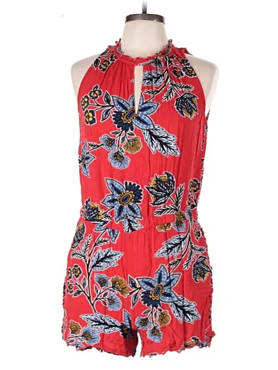 Pre-owned Ann Taylor Loft Romper In Red
