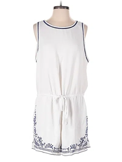 Pre-owned Ann Taylor Loft Romper In White
