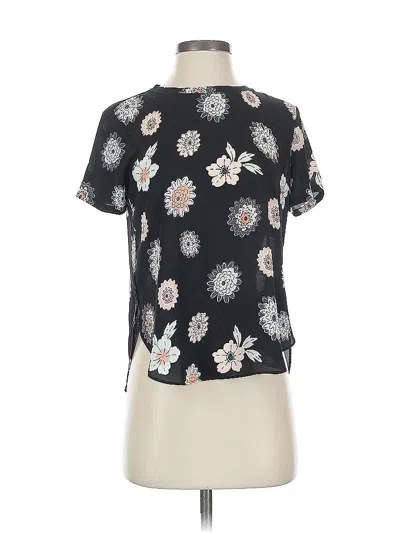 Pre-owned Ann Taylor Loft Short Sleeve Blouse In Black
