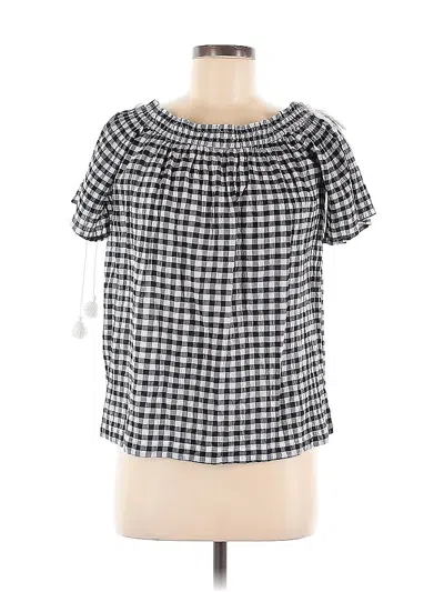 Pre-owned Ann Taylor Loft Short Sleeve Blouse In Black