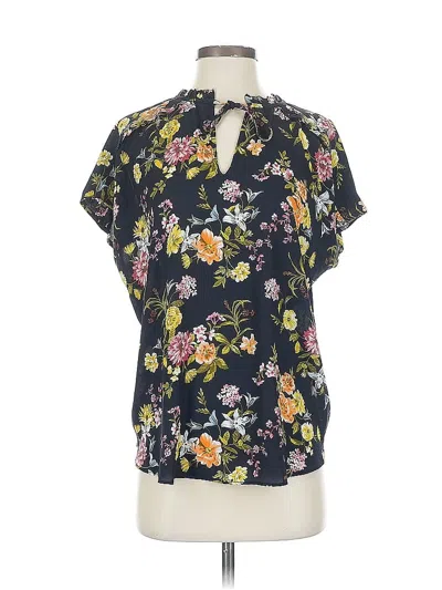 Pre-owned Ann Taylor Loft Short Sleeve Blouse In Black