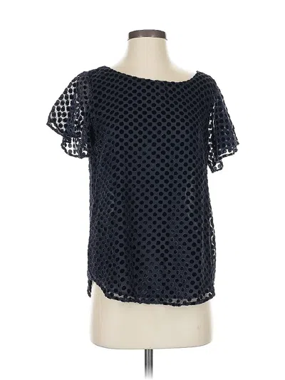 Pre-owned Ann Taylor Loft Short Sleeve Blouse In Black