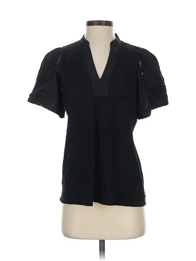Pre-owned Ann Taylor Loft Short Sleeve Blouse In Black