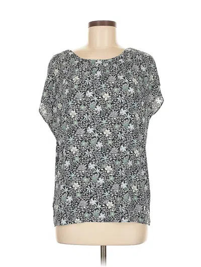 Pre-owned Ann Taylor Loft Short Sleeve Blouse In Black