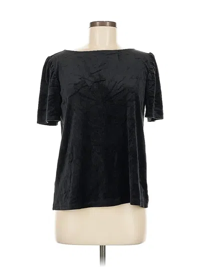 Pre-owned Ann Taylor Loft Short Sleeve Blouse In Black
