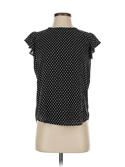 Pre-owned Ann Taylor Loft Short Sleeve Blouse In Black