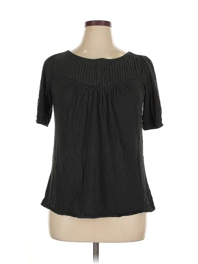 Pre-owned Ann Taylor Loft Short Sleeve Blouse In Black