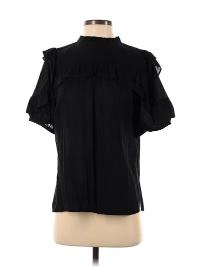 Pre-owned Ann Taylor Loft Short Sleeve Blouse In Black